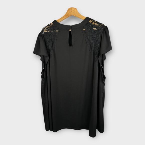 Torrid Womens size 6 6X Studio Crepe Jersey Mock Neck Lace Inset Top 13674008 - Picture 4 of 13